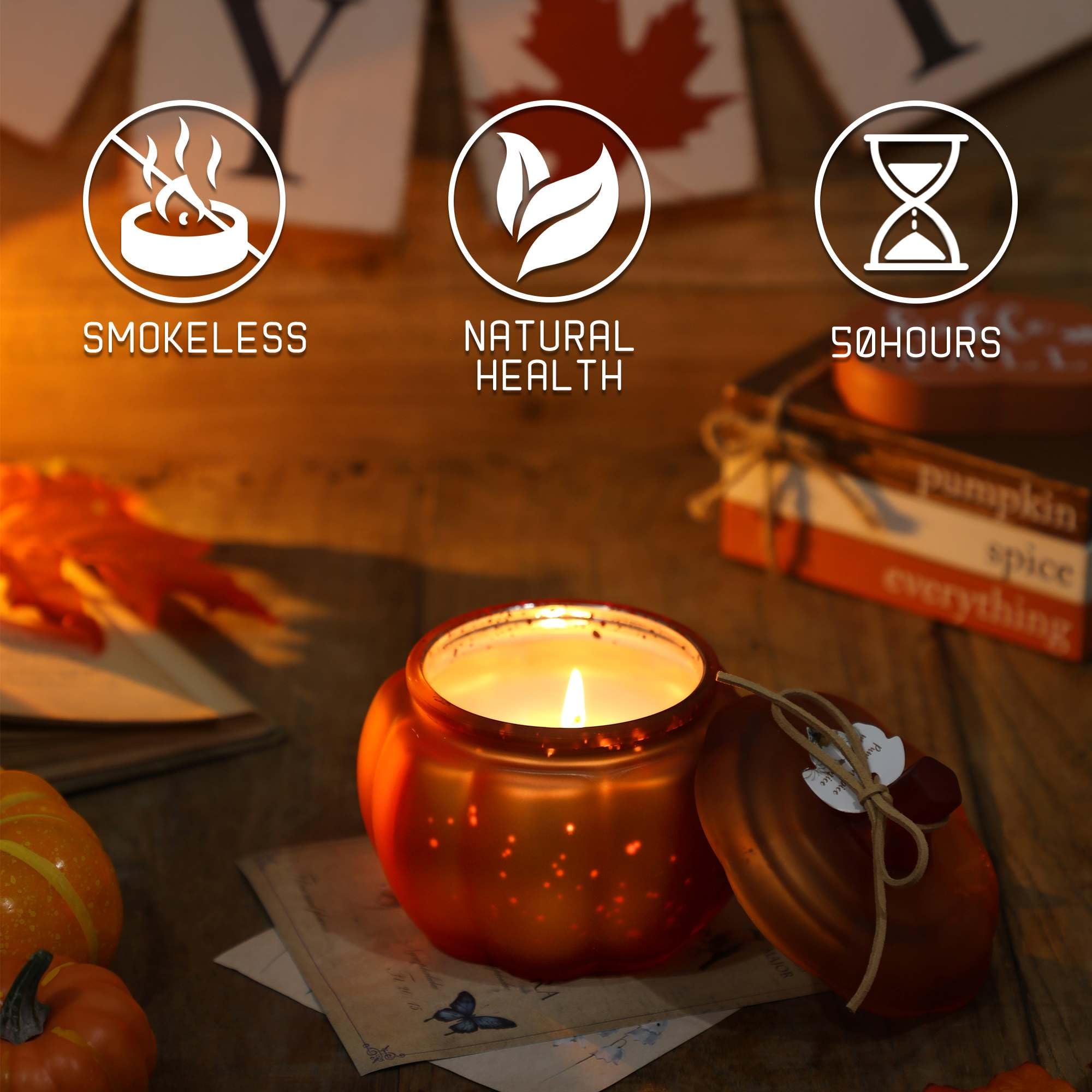 Amazon.co.jp: 2024年シナモンパンプキンスパイスキャンドル、12